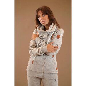 Wanakome Women's Hestia‎ Heather Grey Zip Cowl Neck Sweatshirt Size S